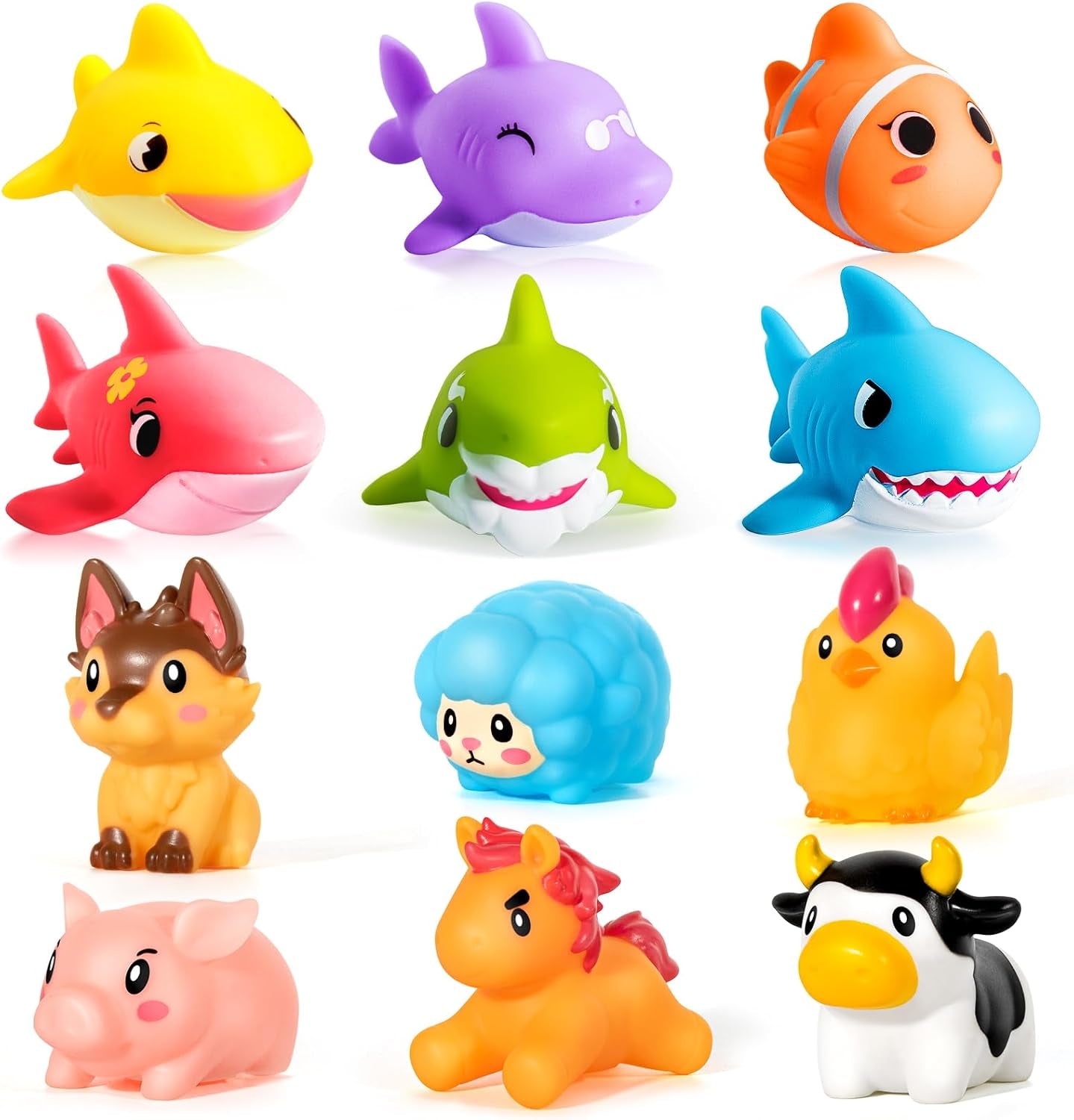 Baby Bath Toys - No Hole Bath Toys for Kids, Bath Tub Shower Toys for Newborn Baby